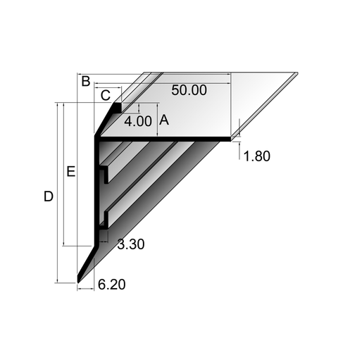 Anodized Aluminum Balcony Drip Angle (12mm)