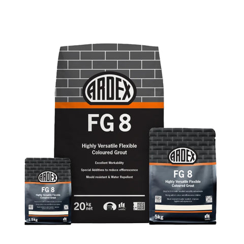 ARDEX FG 8 flexible coloured grout - mould resistant, water repellent, highly versatile, 5kg & 20kg bags