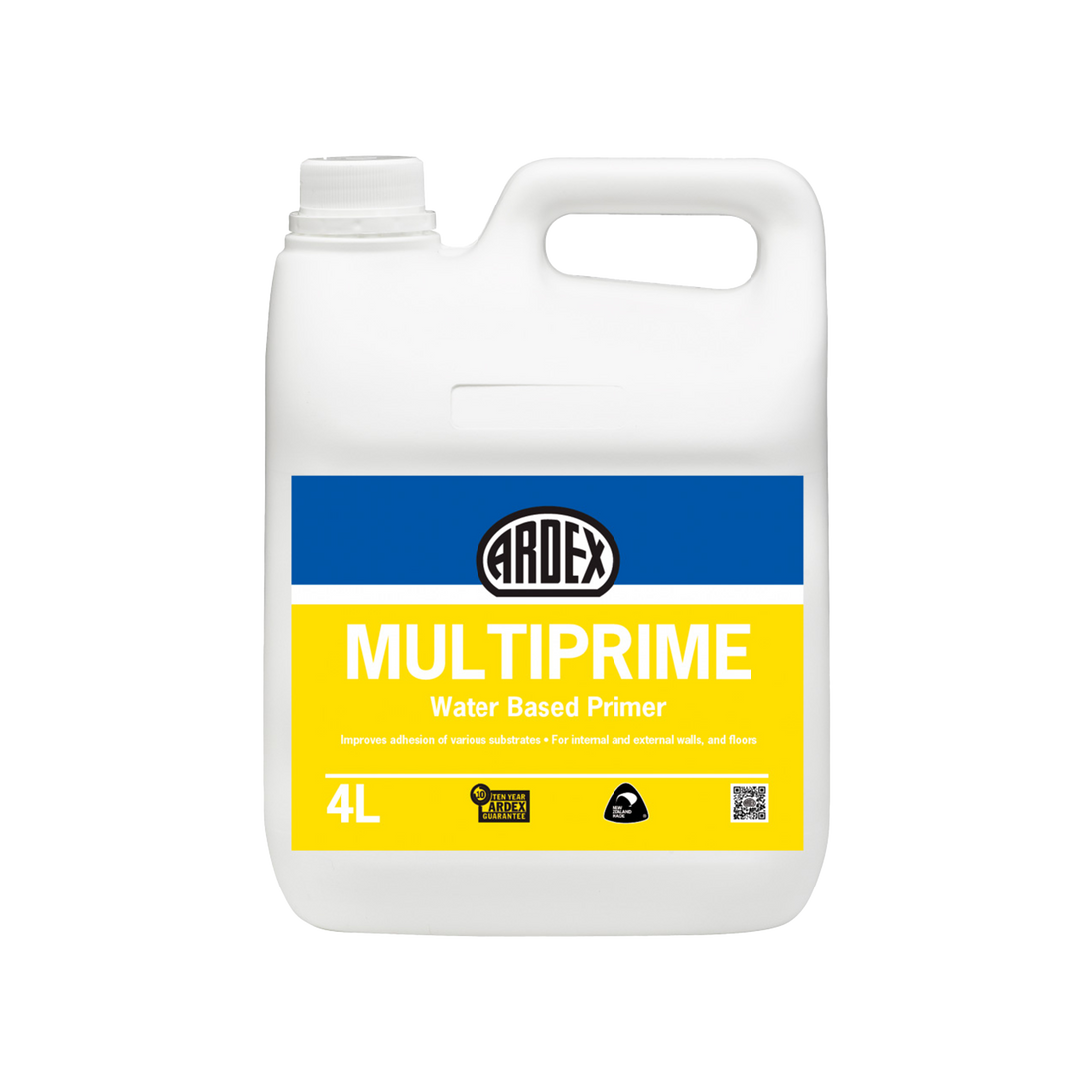 ARDEX MULTIPRIME 4L water-based primer for internal & external walls, white jug