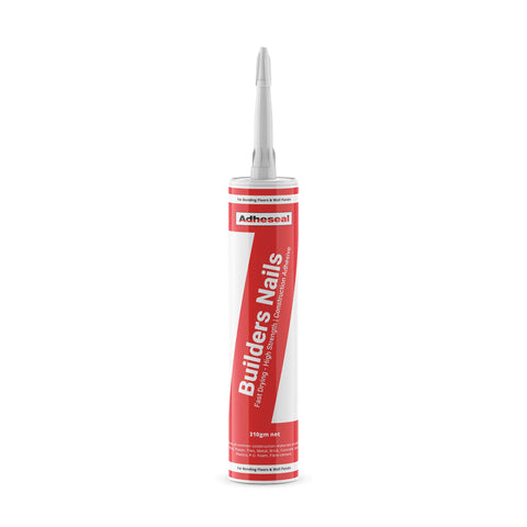 Adheseal Builders Nails 310ml cartridge, solvent-based contact adhesive for high-strength bonding panels, trims, flooring.