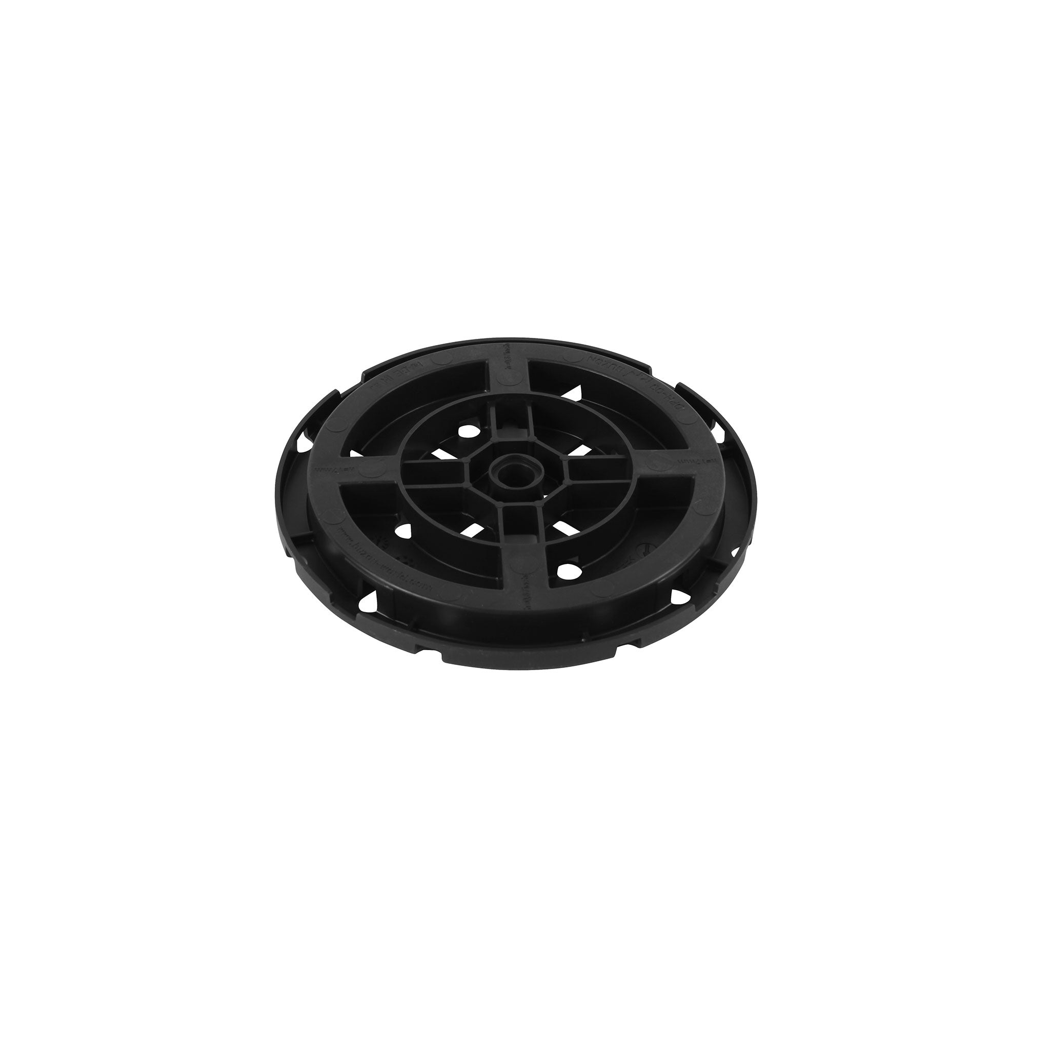 Buzon DPH-0 black polypropylene pedestal, 17mm fixed height for stable raised flooring on terraces, balconies, rooftops.