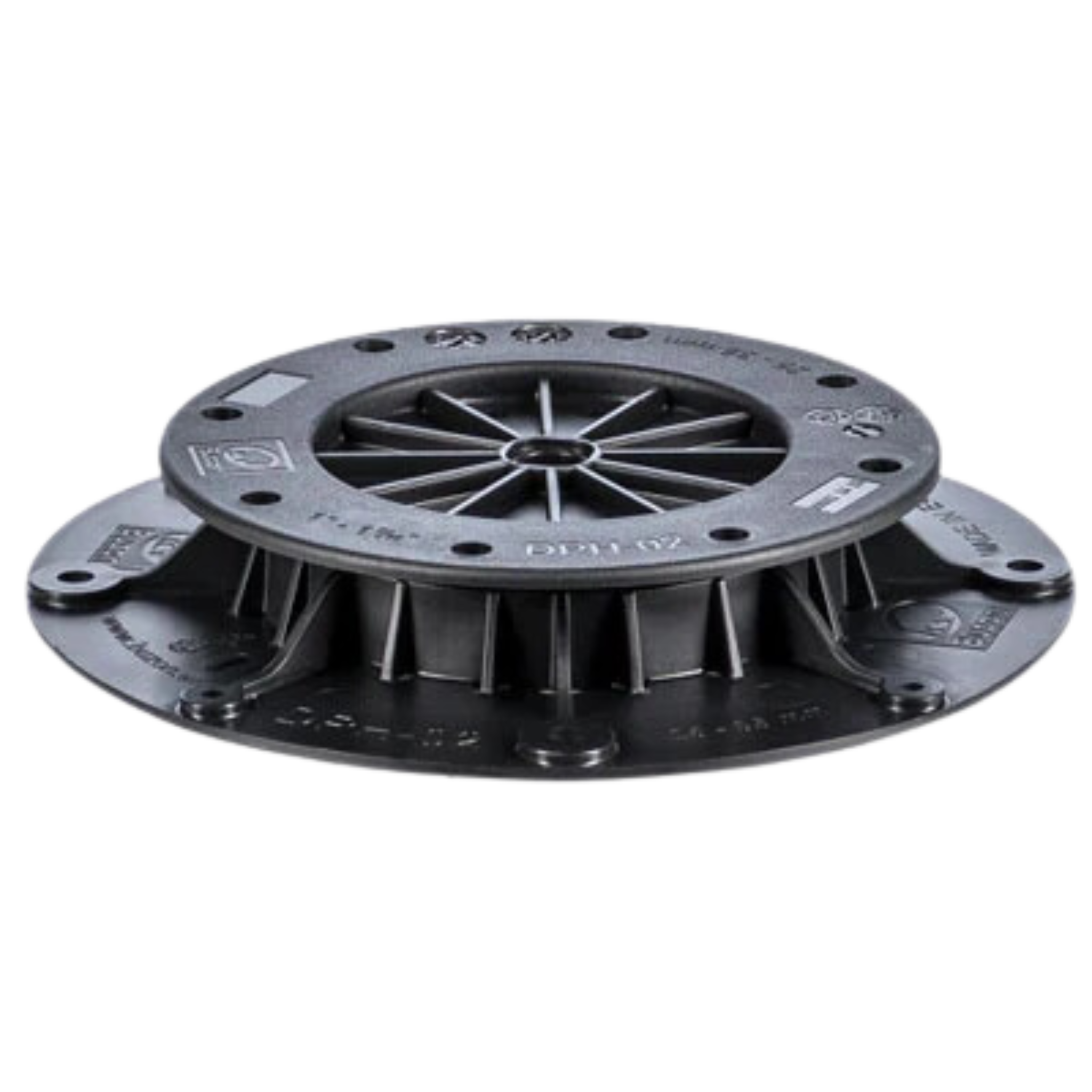 Buzon DPH-02 screwjack pedestal, 25-36mm adjustable black polypropylene for raised paving over waterproof membranes on roo...