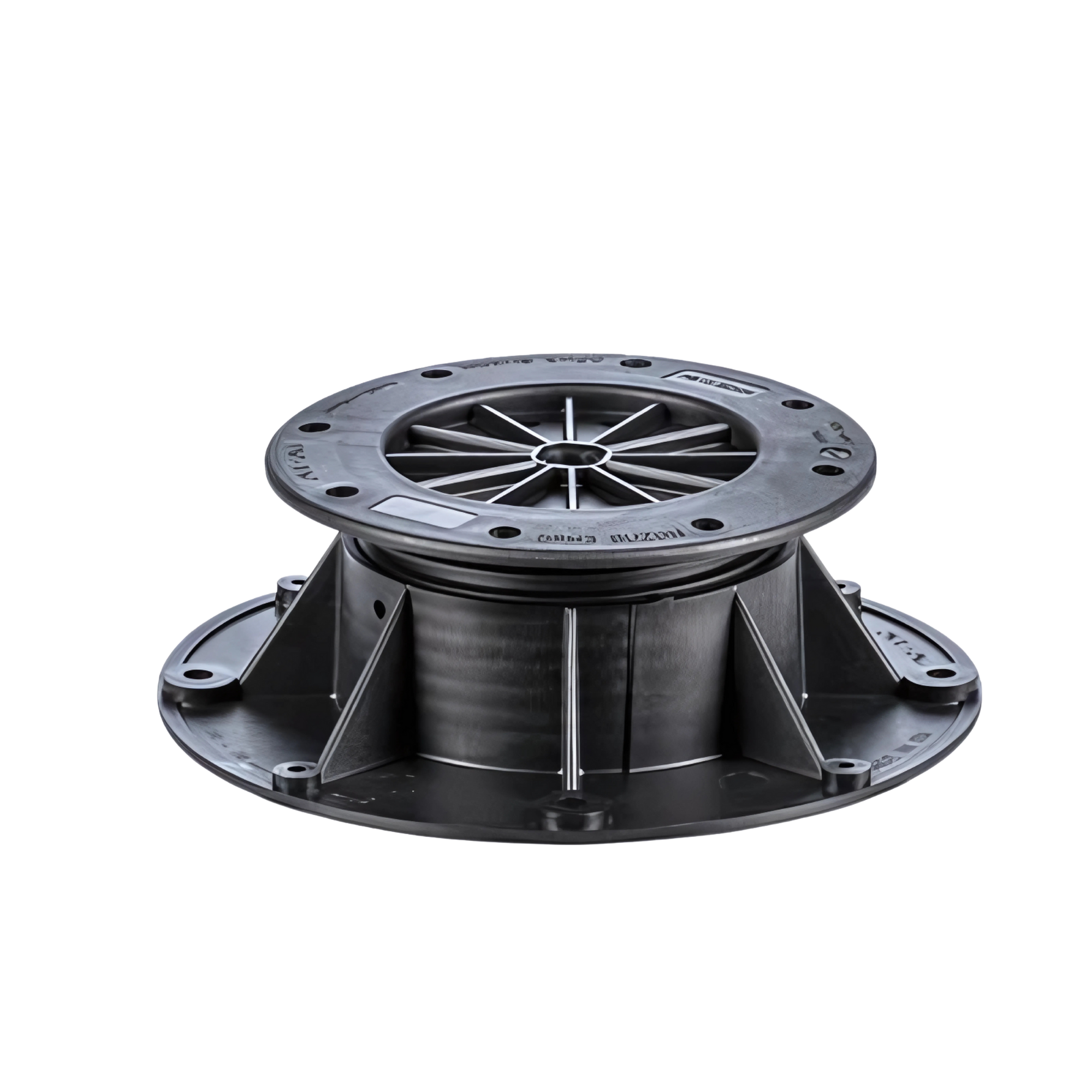 Buzon DPH-3 adjustable pedestal (50-78mm), grey polypropylene, levels raised flooring over waterproof membranes, concrete ...