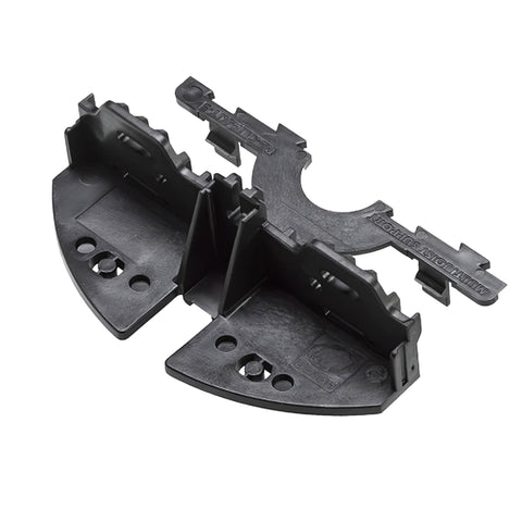 Buzon PB-KIT-5 black polypropylene joist holder secures 30-100mm timber to PB pedestals for stable decking.