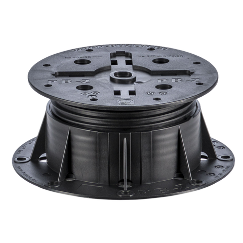 Black adjustable deck pedestal TBR-2 DRY-2, 240x240mm square head, 20-160mm height for pavers & tiles