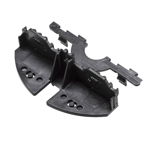 Buzon PB-KIT-5 black polypropylene joist holder secures 30-100mm timber to PB pedestals for stable decking.