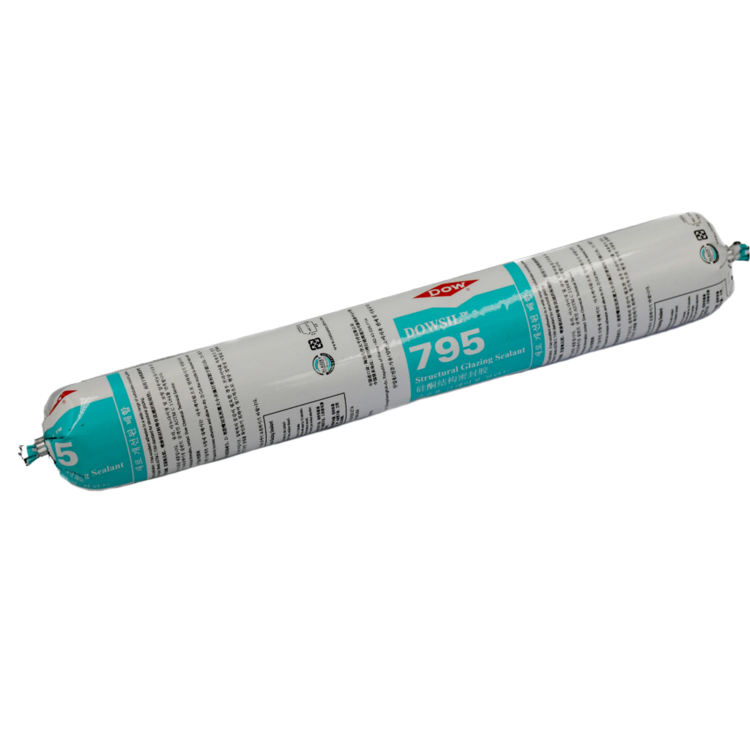 Dowsil 795 black silicone sealant sausage pack for structural glazing, façade joint sealing & weatherproofing.