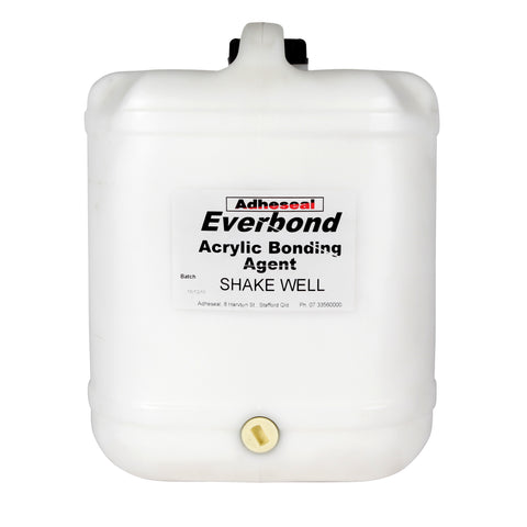 Adheseal Everbond Acrylic Bonding Agent in white jerry can; doubles bond strength for concrete repairs, renders & waterpro...