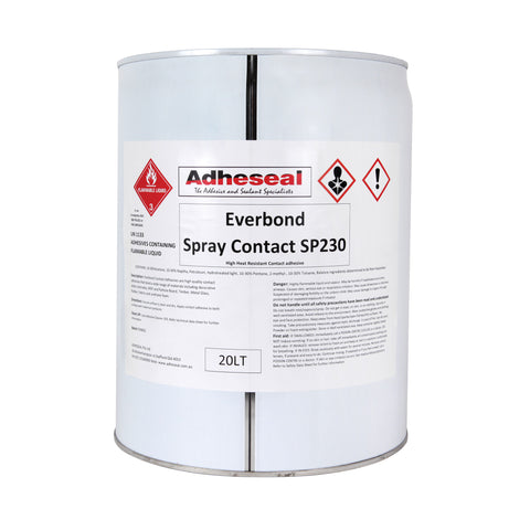 Adheseal Everbond SP-230 20L spray contact adhesive pail for fast-drying, heat-resistant bonding of foam, laminate, vinyl,...