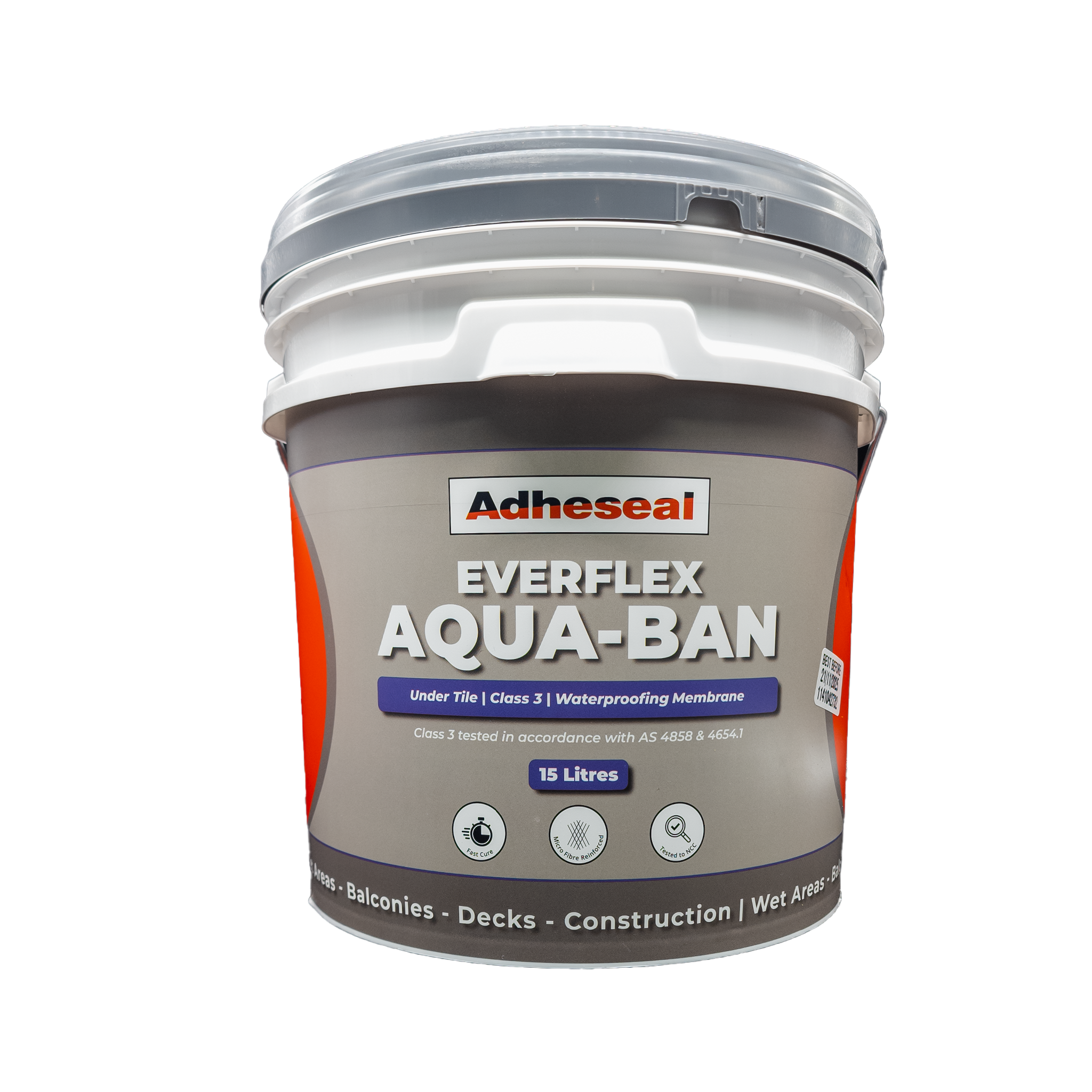 Everflex Aqua-Ban 15L SBR waterproofing membrane pail by Adheseal, AS 4858 Class III certified for under-tile bathroom & b...