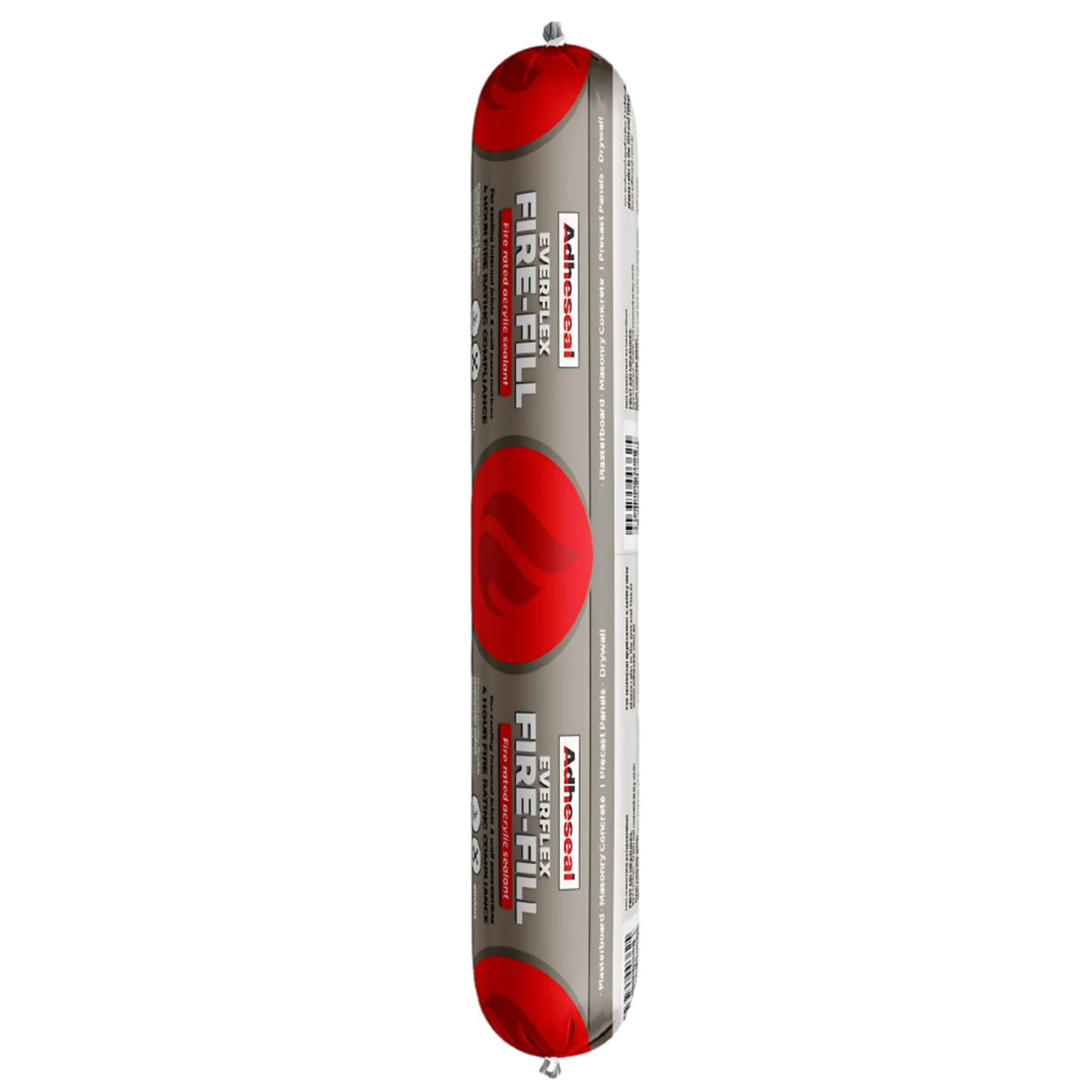 Adheseal Everflex Fire-Fill 600ml sausage: intumescent acrylic fire-rated sealant for joint/penetration sealing, up to 4hr...