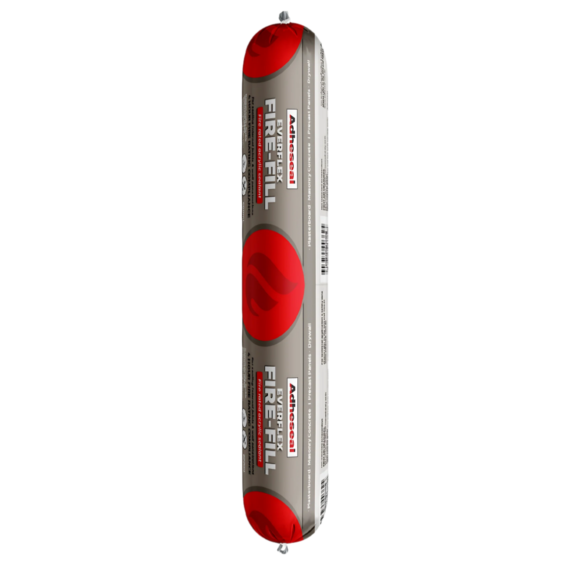 Adheseal Everflex Fire-Fill 600ml sausage: intumescent acrylic fire-rated sealant for joint/penetration sealing, up to 4hr...