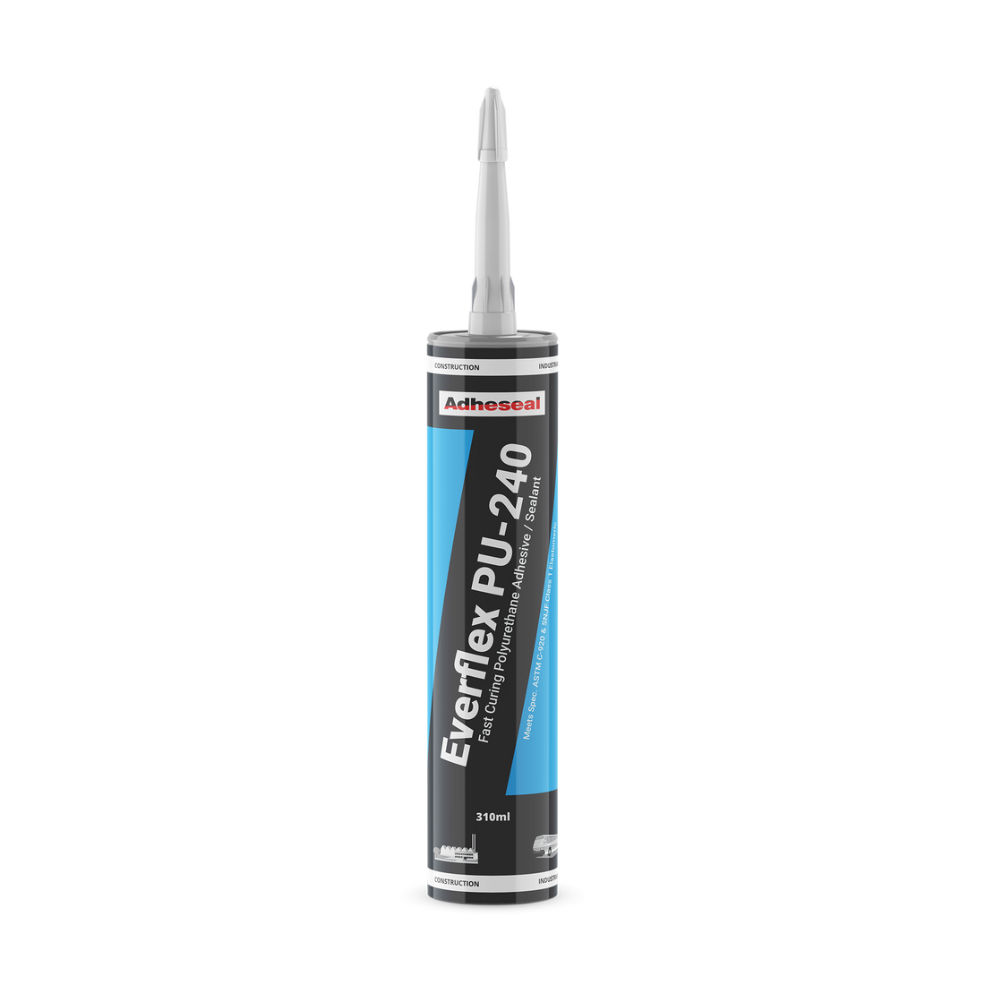 Adheseal Everflex PU-240 310ml polyurethane sealant cartridge for structural bonding & high-movement joint sealing.