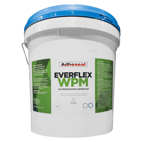 5L Adheseal Everflex WPM pail, Class 3 fibre-reinforced waterproofing membrane for wet areas, balconies, decks prior to ti...