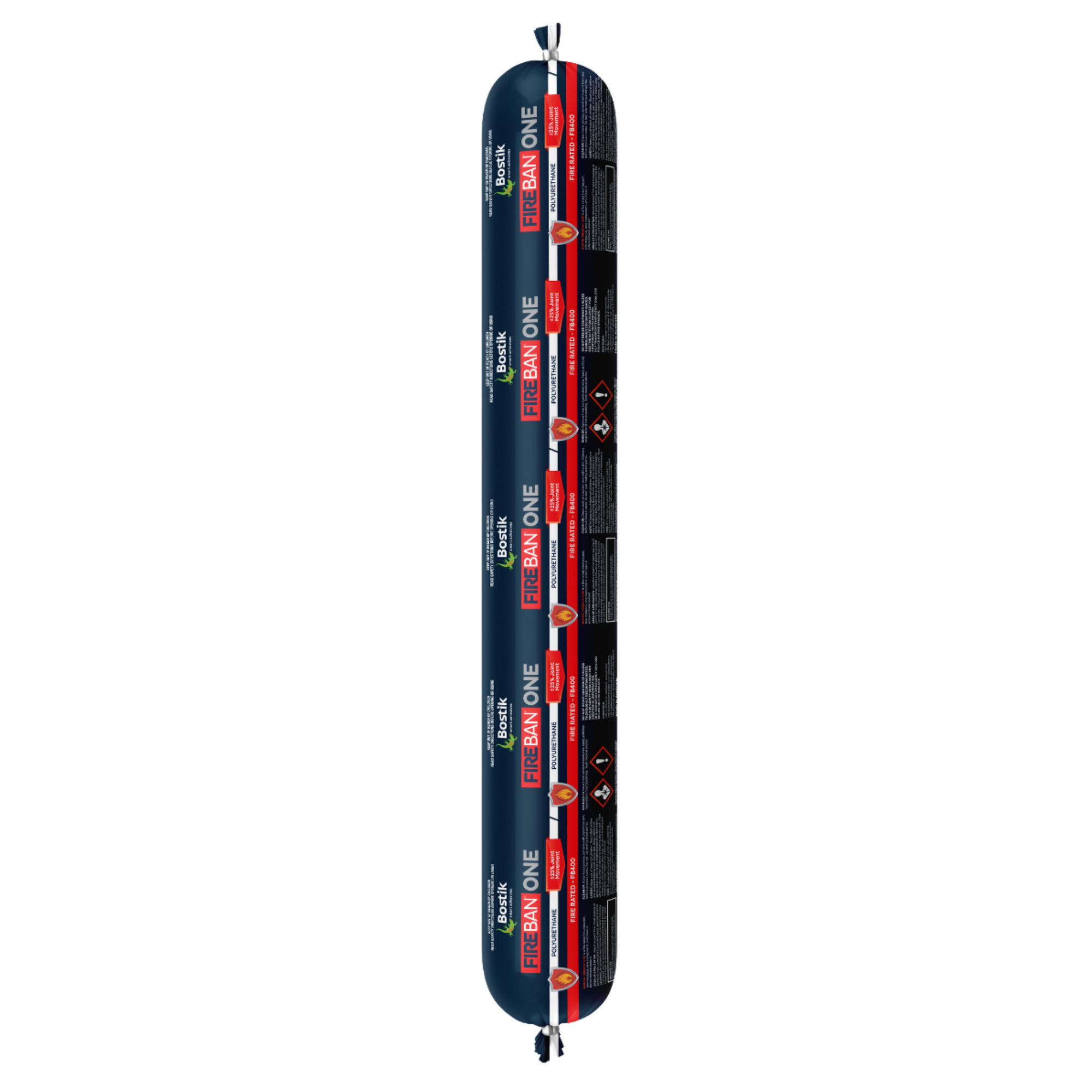 Bostik Fireban One sausage: fire-rated intumescent polyurethane sealant for 4hr joint sealing in concrete, masonry.
