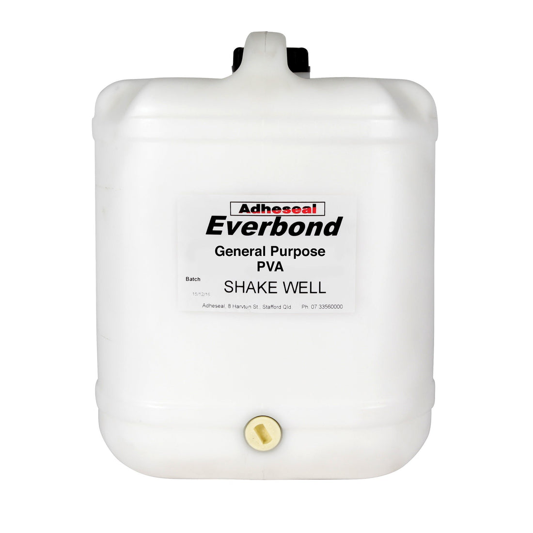Adheseal Everbond General Purpose PVA in white container for timber bonding, cabinetry & fast-cure joinery.