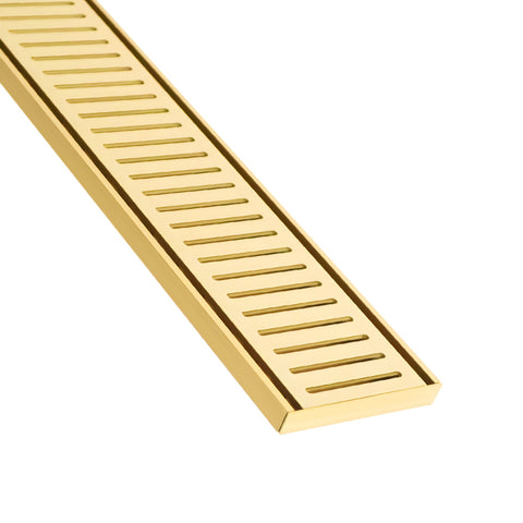 Lauxes Grates NXT 14 linear drain in Gold anodised aluminium