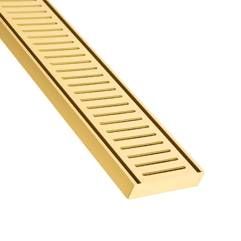Lauxes Grates NXT 21 linear drain in Gold anodised aluminium