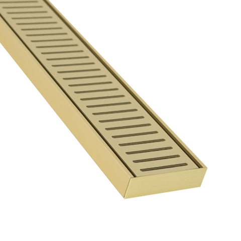 Lauxes Grates NXT 26 linear drain in Gold anodised aluminium