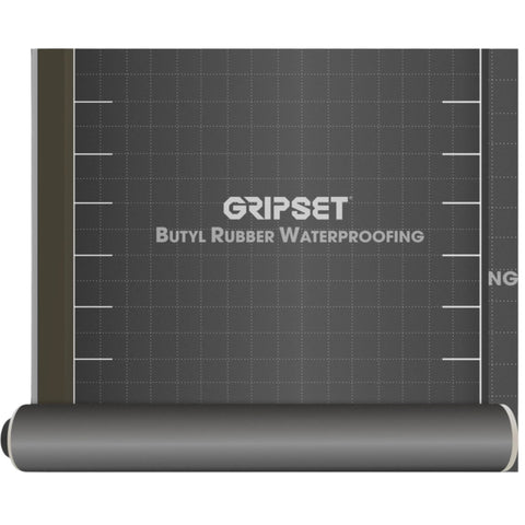 Gripset BRW-HD self-adhesive butyl rubber waterproofing membrane roll for basements, retaining walls; puncture-resistant s...