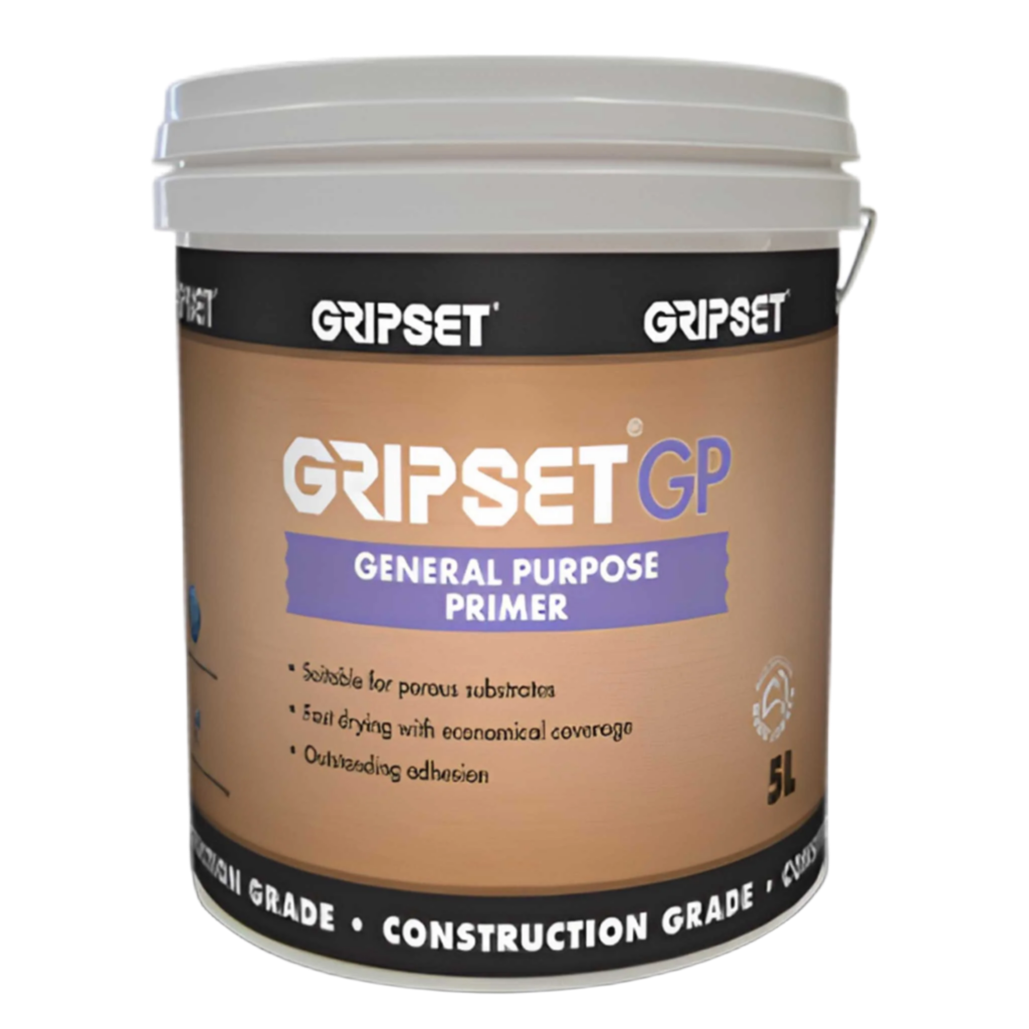 5L Gripset GP primer pail seals porous substrates for waterproofing membrane adhesion
