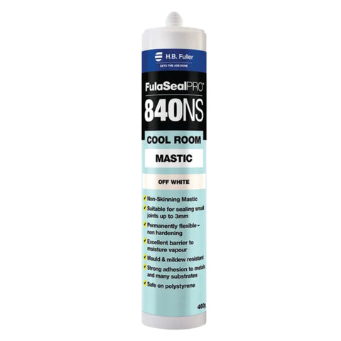 H.B. Fuller FulasealPro 840NS non-skinning butyl sealant cartridge for coolroom panel joint sealing, permanent moisture ba...