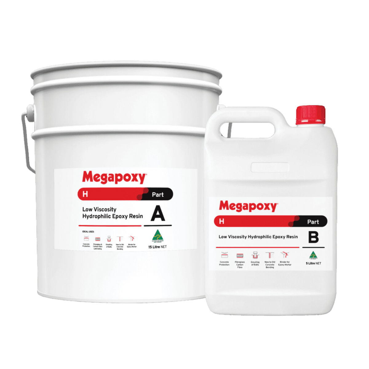 Megapoxy H Low Viscosity Epoxy Resin - Hydrophilic (2 Part Kit)