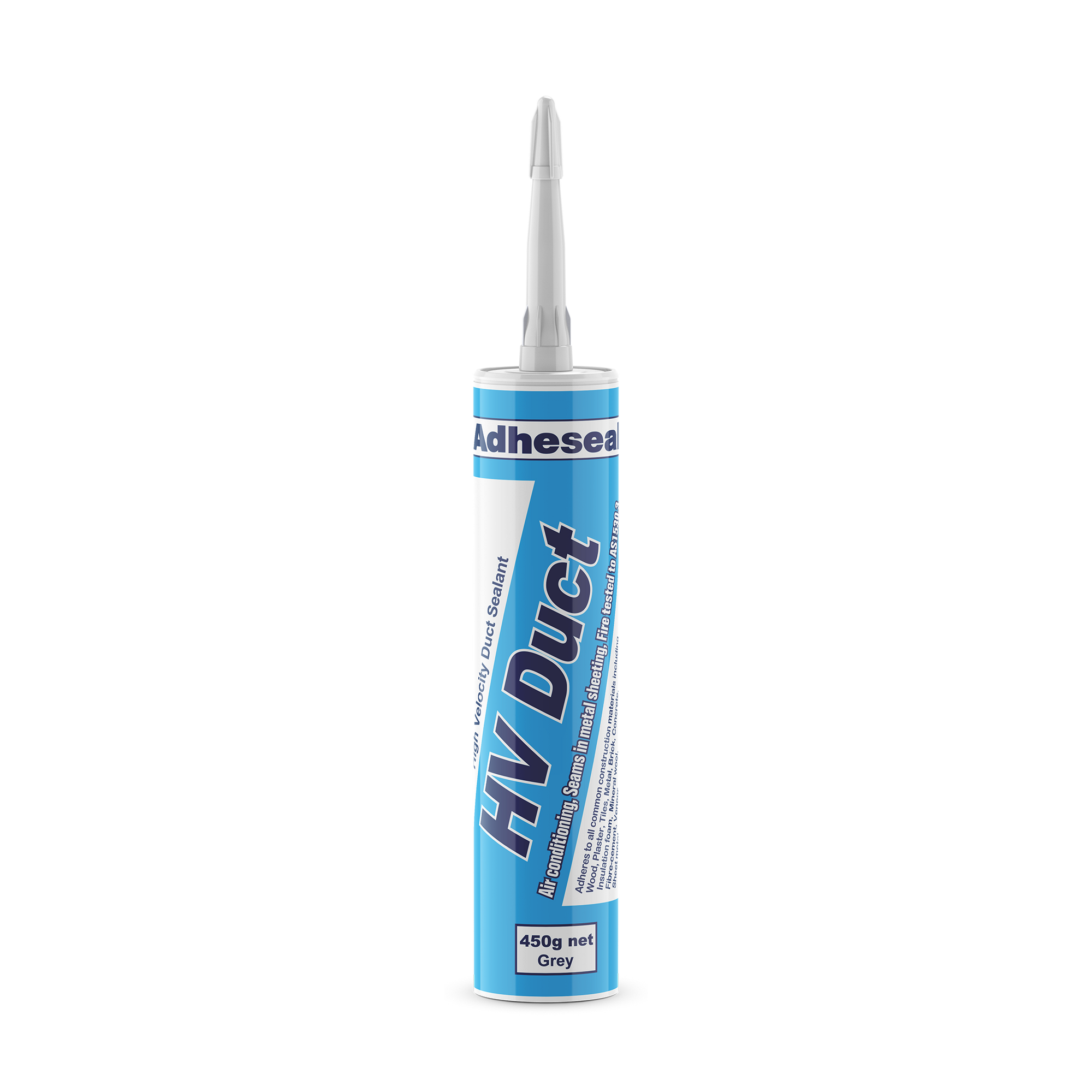 Adheseal HV Duct Acrylic Sealant 450g grey cartridge seals HVAC duct flanges airtight, fire-rated AS/NZS 1530.3, prevents ...