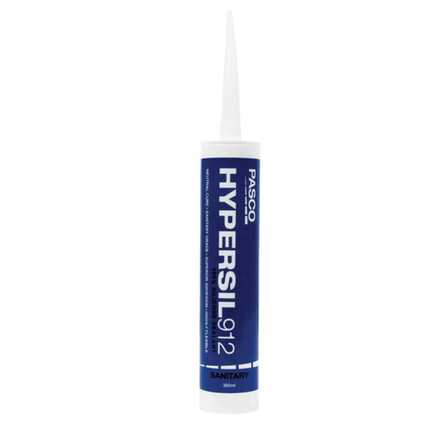 Pasco Hypersil 912 300ml neutral cure silicone sealant for mould-resistant waterproof joint sealing in showers & kitchens.