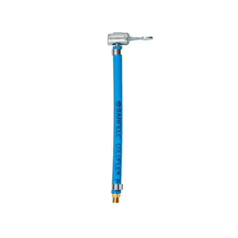 Braflex Complex P blue braided flex hose with silver swivel & brass fittings for plumbing