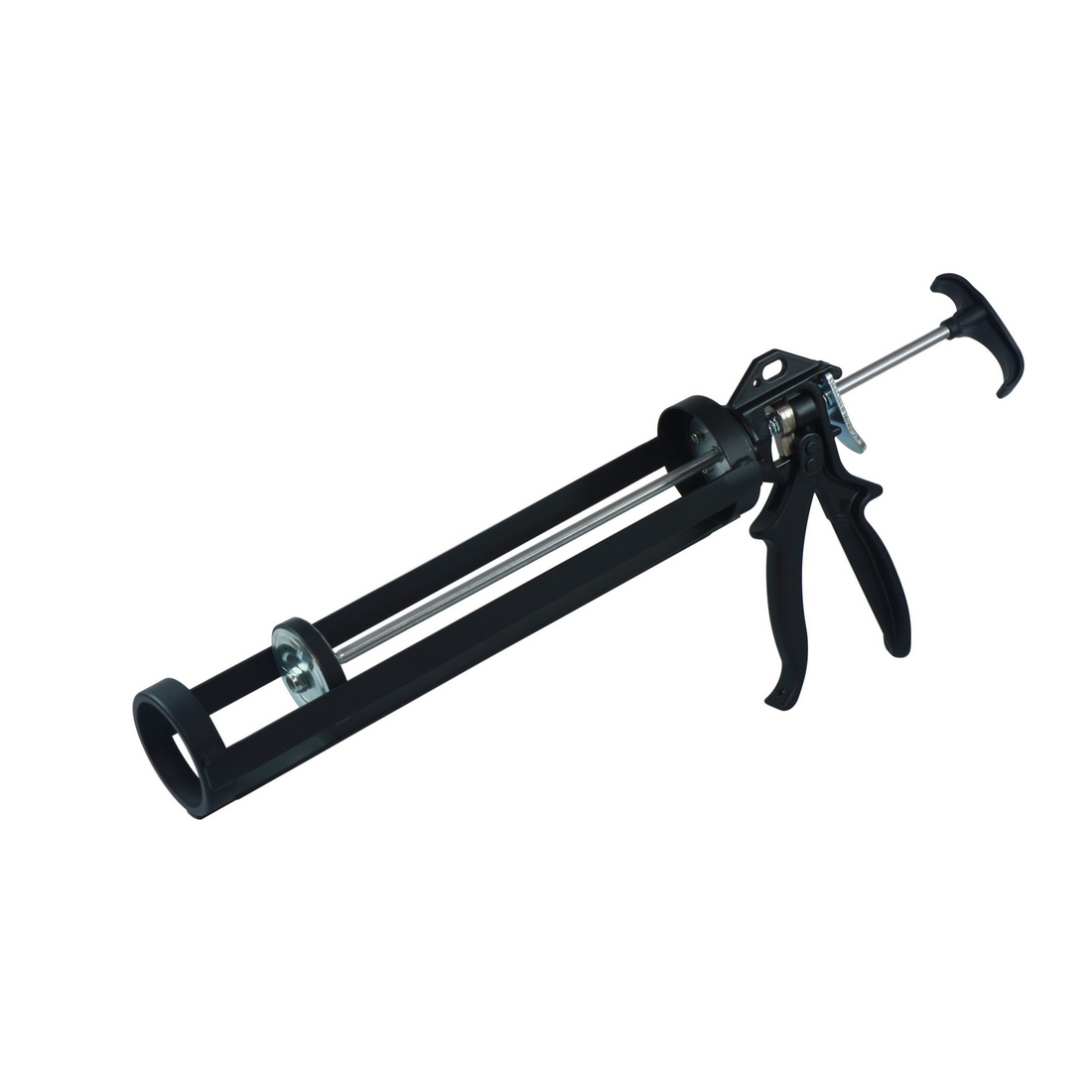 Jumbo 850ml steel caulking gun, low gear for smooth sealant dispensing, 360° rotation for precise joint sealing.