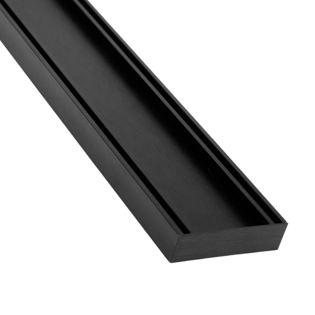 Lauxes Grates Slimline Tile Insert 26 Midnight anodised aluminium linear drain