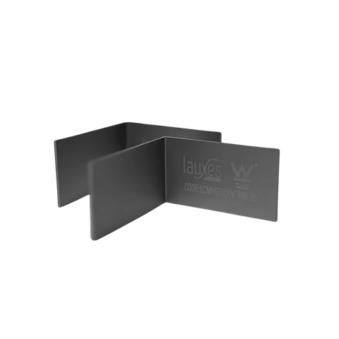 Lauxes anodised aluminium 90° Waste Corner Joiner Pair for rustproof, seamless grate turns in waterproof drainage installs