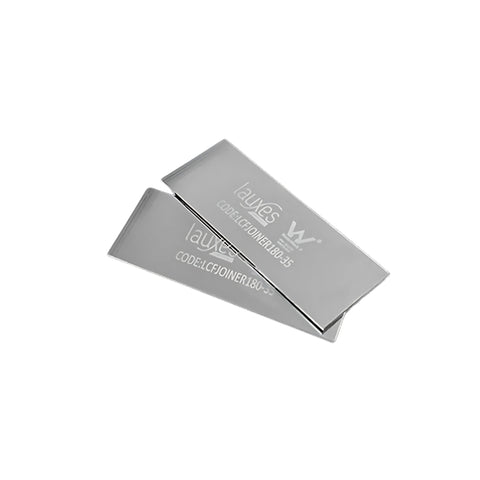 Lauxes Grates 180 degree straight joiner pair in Silver anodised aluminium