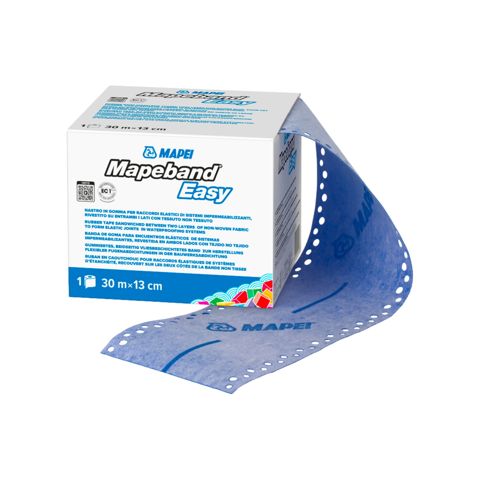 Mapei Mapeband Easy blue elastic joint tape, 30m x 13cm roll in open box