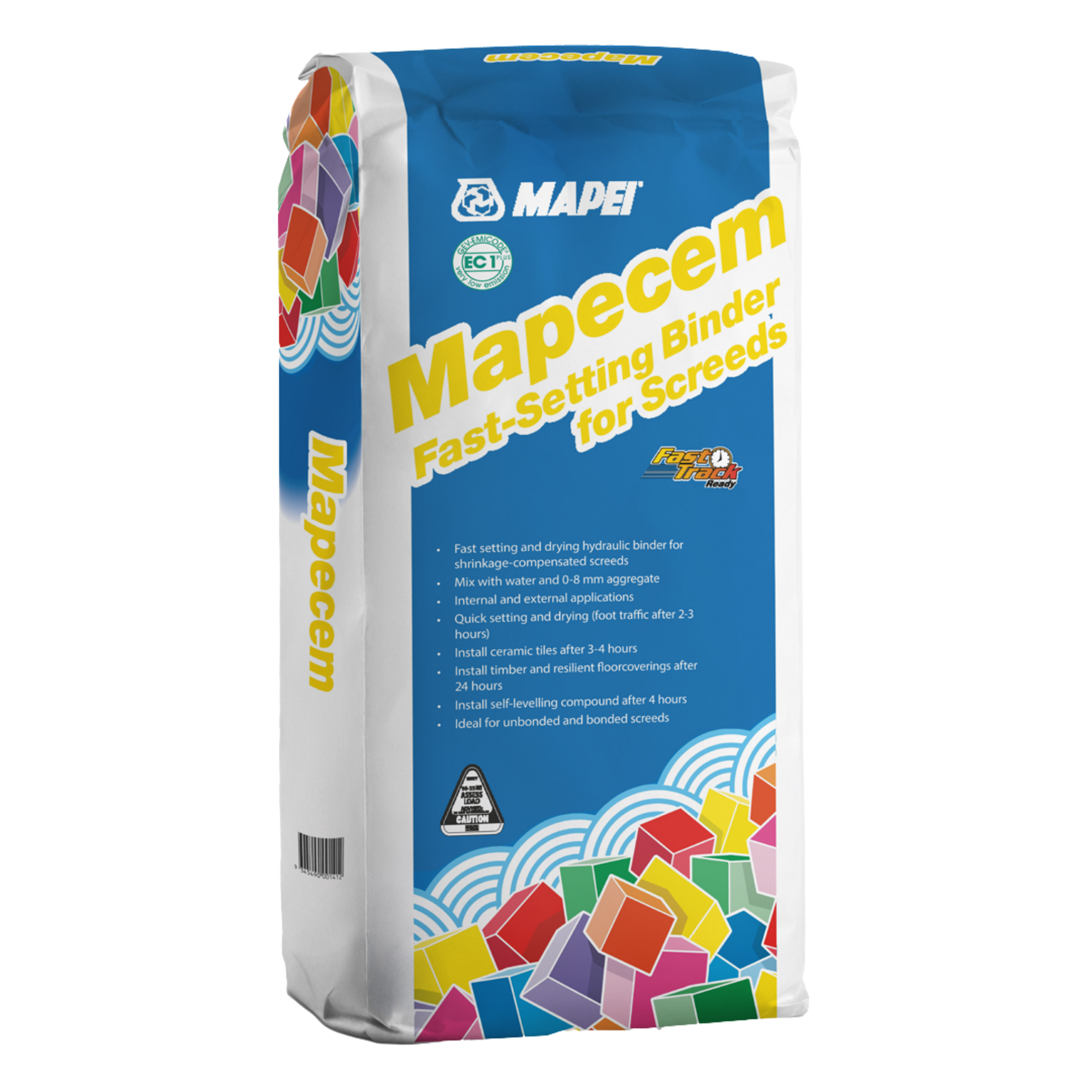 Mapei Mapecem Fast-Setting Binder for Screeds bag, rapid drying mix for tile and flooring installs.