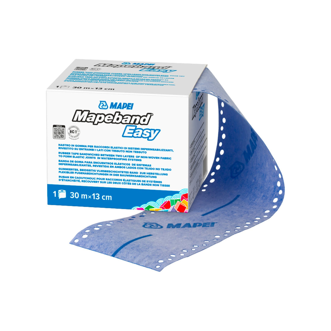 Mapei Mapeband Easy blue elastic joint tape, 30m x 13cm roll in open box