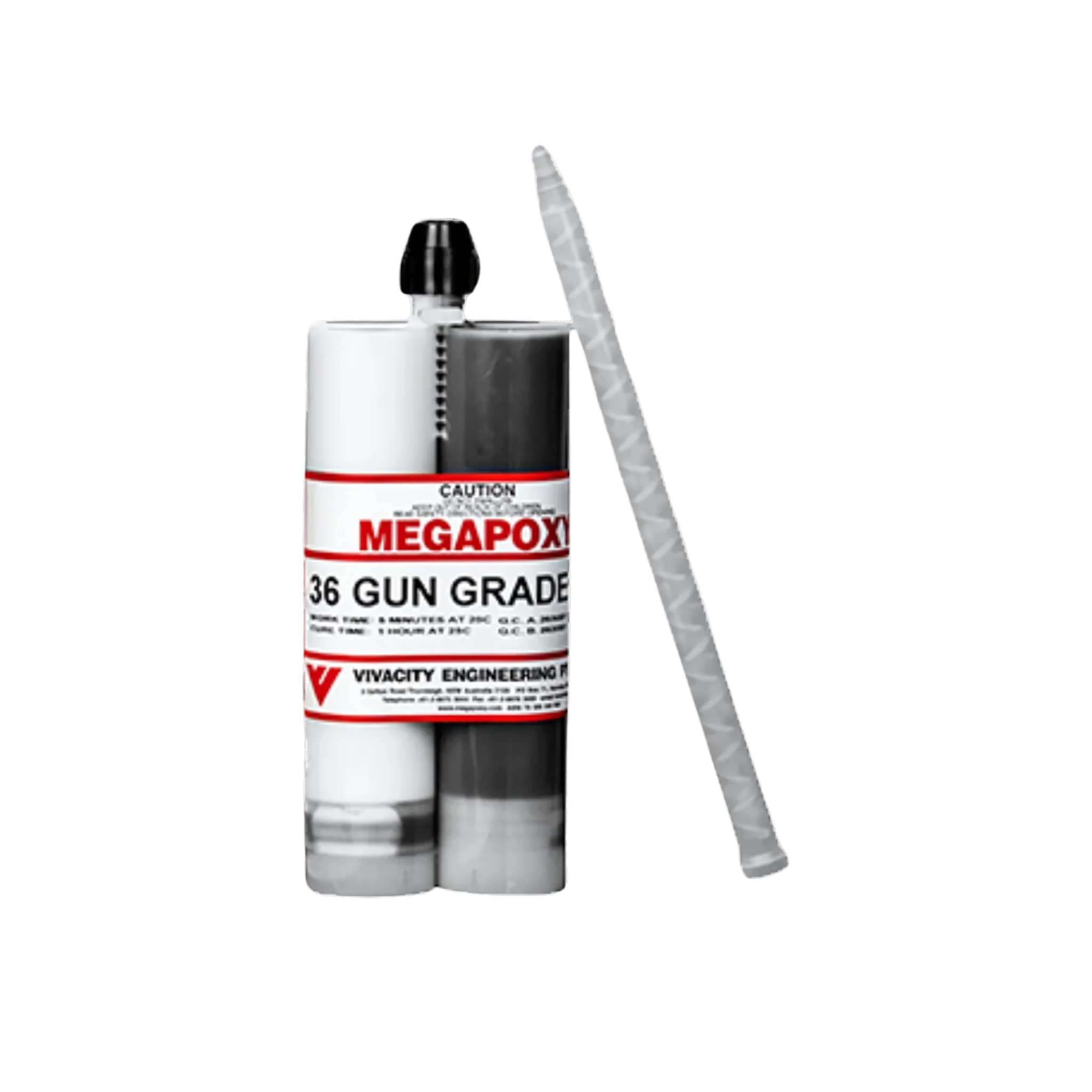 Megapoxy 36 DuoMix twin cartridge rapid-set epoxy adhesive with static mixer for secure road marker and sensor bonding.