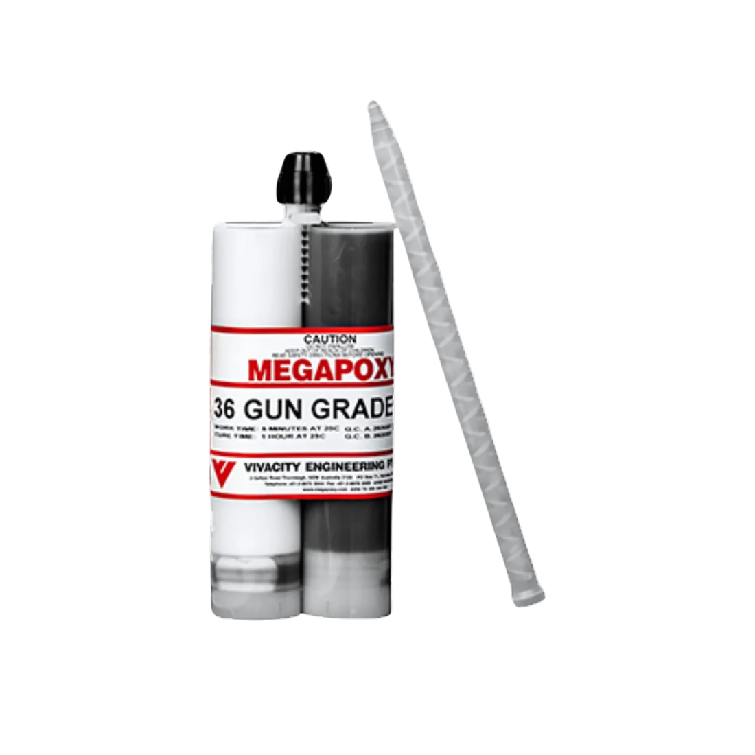 Megapoxy 36 DuoMix twin cartridge rapid-set epoxy adhesive with static mixer for secure road marker and sensor bonding.