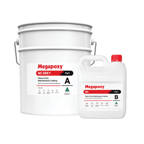 Megapoxy MC 2-part heavy duty epoxy kit: 15kg Part A bucket + Part B for chemical resistant tank linings & workshop floors