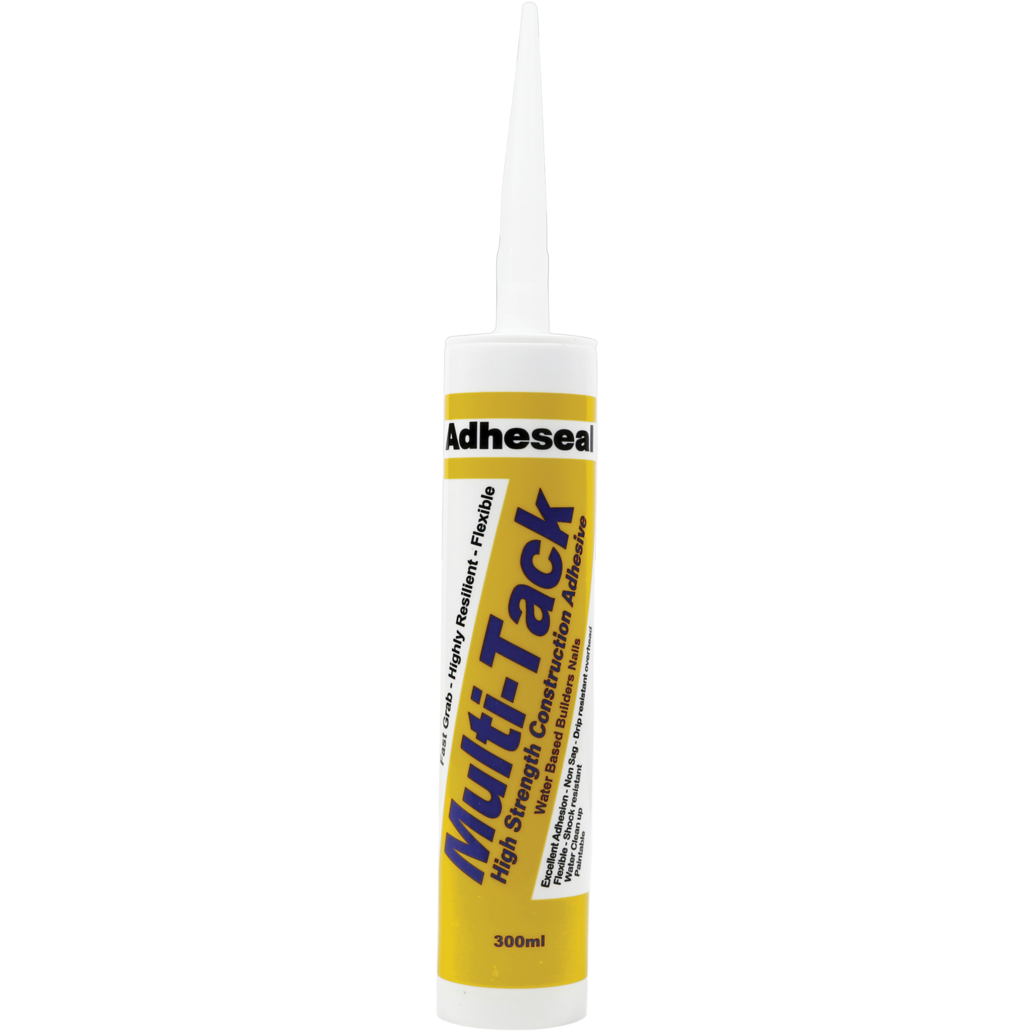 Adheseal Multi-Tack 300ml water-based adhesive cartridge for high initial tack bonding of carpet tiles, vinyl, MDF to poro...