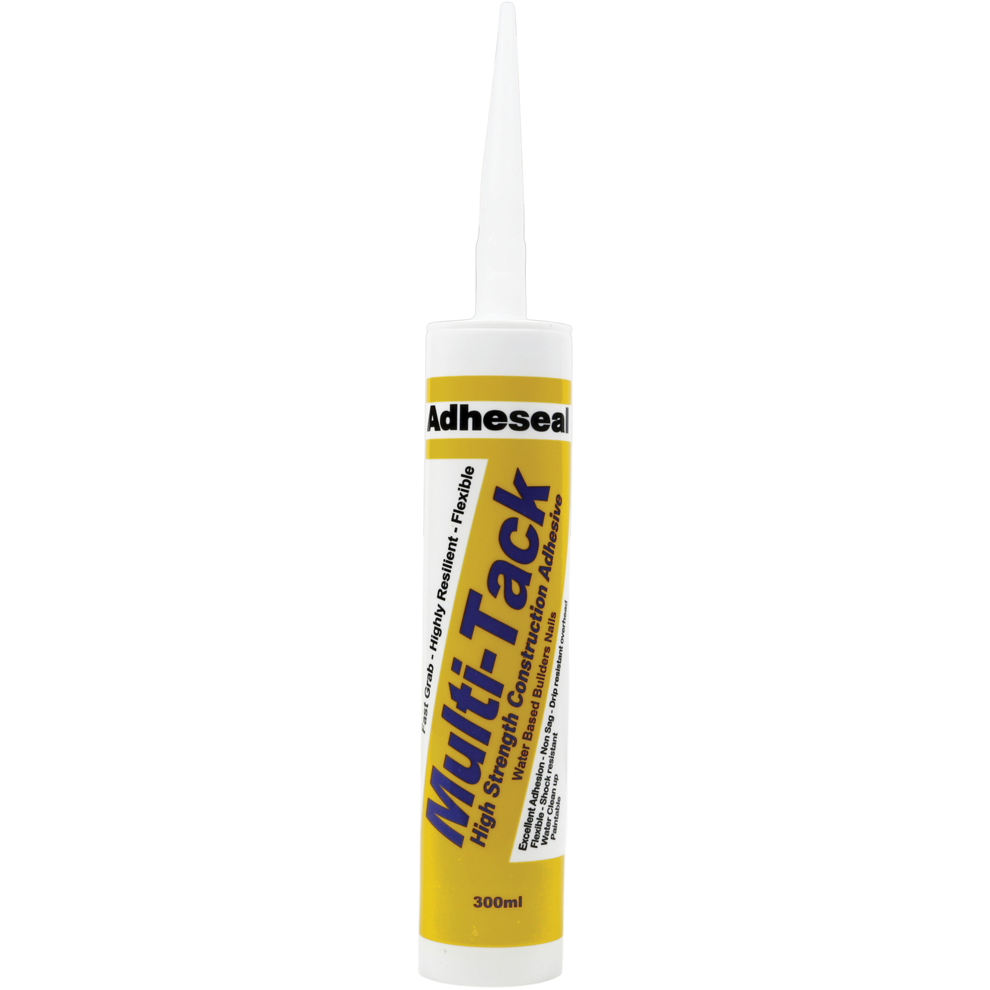 Adheseal Multi-Tack 300ml water-based adhesive cartridge for high initial tack bonding of carpet tiles, vinyl, MDF to poro...