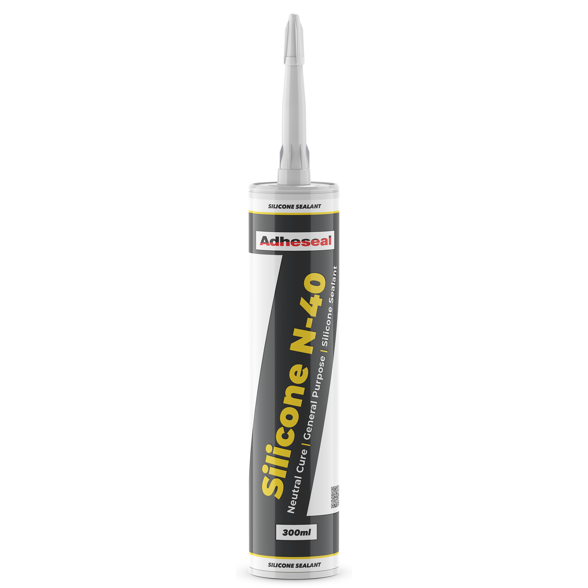 Adheseal N-40 300ml neutral cure silicone sealant tube for flexible, waterproof joint sealing on metals, glass and constru...