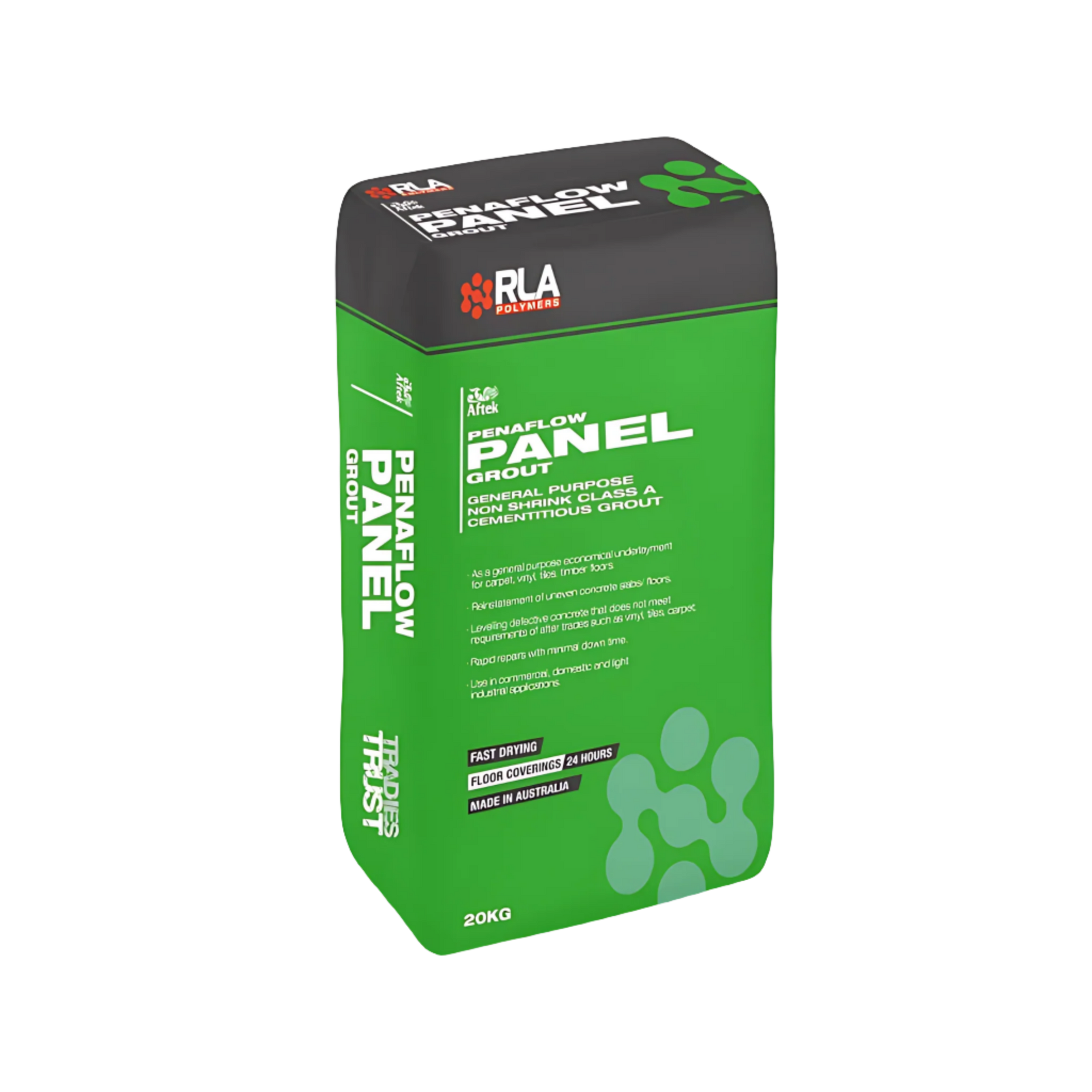 RLA Penaflow Panel Grout 20kg bag: non-shrink cementitious grout for precast panels, anchor bolts, high-strength cavity fill.