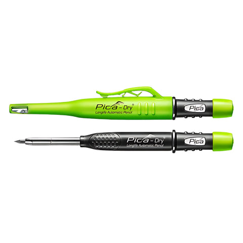 Green/black Pica-Dry Longlife Automatic Pen: Power Lock graphite marker for wet, dusty, rough surfaces; built-in sharpener...