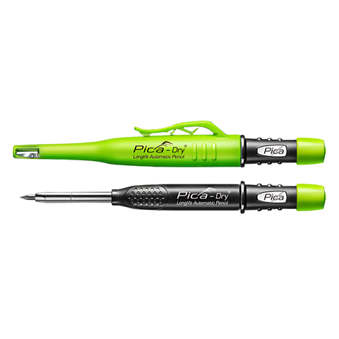 Green/black Pica-Dry Longlife Automatic Pen: Power Lock graphite marker for wet, dusty, rough surfaces; built-in sharpener...