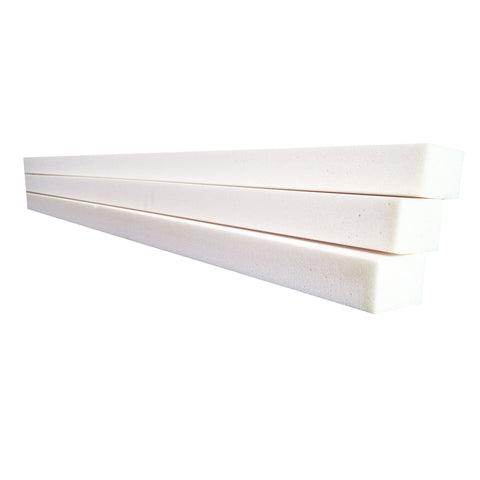 Stack of 3 lightweight polyurethane shower hobs 1200x75x50mm for waterproofing membrane and tiling prep in wet areas