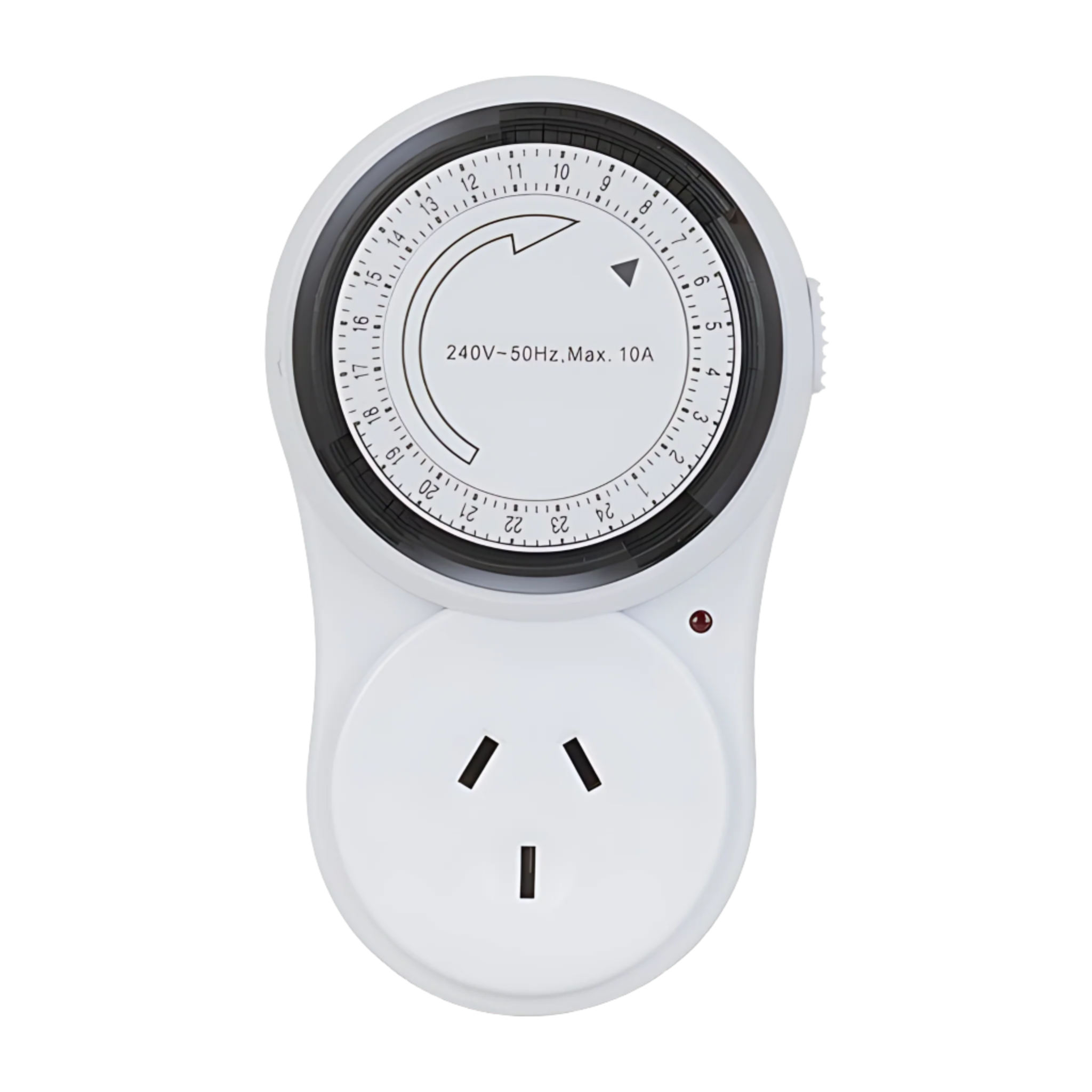 Powertech 24hr mechanical timer, white dial 240V/10A AUS plug, automates Adheseal cordless caulking gun for precise sealan...