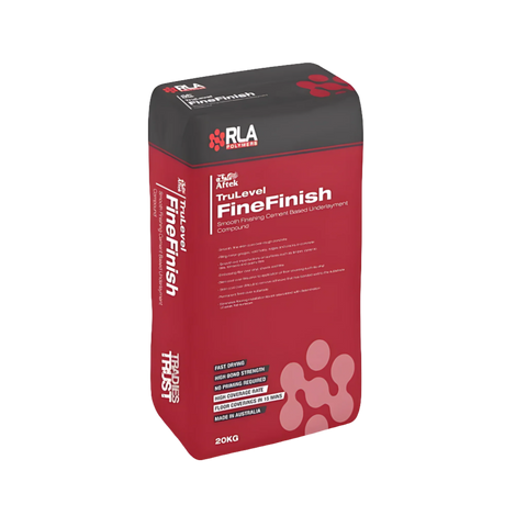 RLA TruLevel Fine Finish 20kg bag, rapid-drying cement smoothing compound for feather-edge to 3mm levelling on internal co...