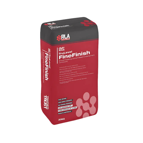 RLA TruLevel Fine Finish 20kg bag, rapid-drying cement smoothing compound for feather-edge to 3mm levelling on internal co...